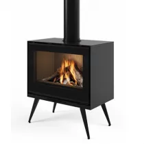 Po&ecirc;le &agrave; bois Godin Le Huriel 80 pieds m&eacute;tal 41121010kW Peint Noir 