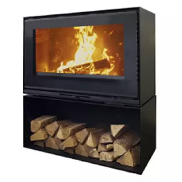 Po�le � bois Godin Le Huriel 80 sur b�cher 411203 10kW Peint Noir 