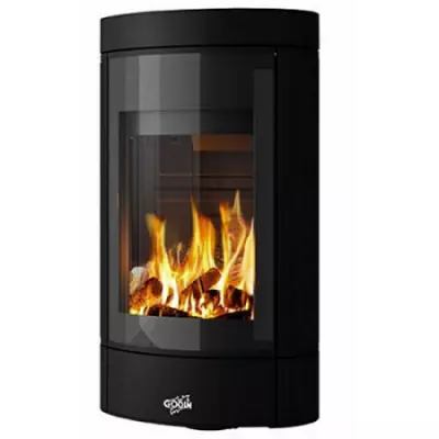 Po�le � bois Godin Le Lamanere 411122 7.2kW Peint Noir sortie dessus