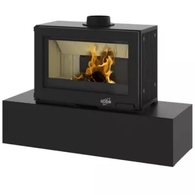 Po�le � bois Godin Le Maclas 411117 7.5kW Peint Noir porte fonte