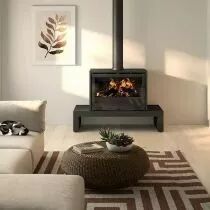 Po&ecirc;le &agrave; bois Godin Le Mielan 411113 12kW Peint Noir porte fonte