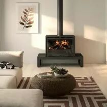 Po&ecirc;le &agrave; bois Godin Le Mielan 411113 12kW Peint Noir porte fonte