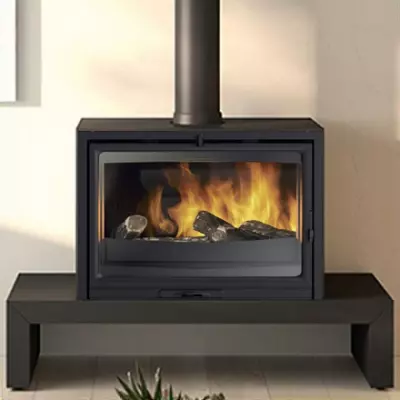 Po�le � bois Godin Le Mielan 65 411119 7.8kW Peint Noir porte fonte