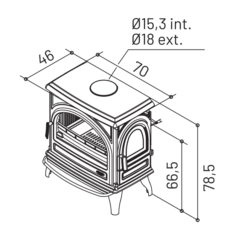 Poêle à bois Le Petit Carvin 8 kW - Poêle en fonte Godin