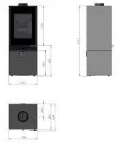 Po&ecirc;le &agrave; bois Godin Le Sada 400233 7kW Peint Noir 