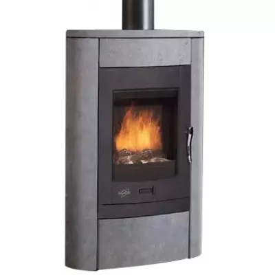 Po�le � Bois Godin Le Villeteau 369130 9.5kW habillage pierre bleue du Hainaut