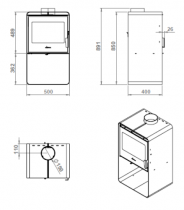 Poêle à bois Invicta Borée 6488-01 7.5kW Noir