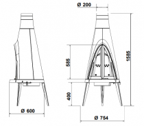 Poêle à bois Invicta Tipi P615344 10kW Anthracite