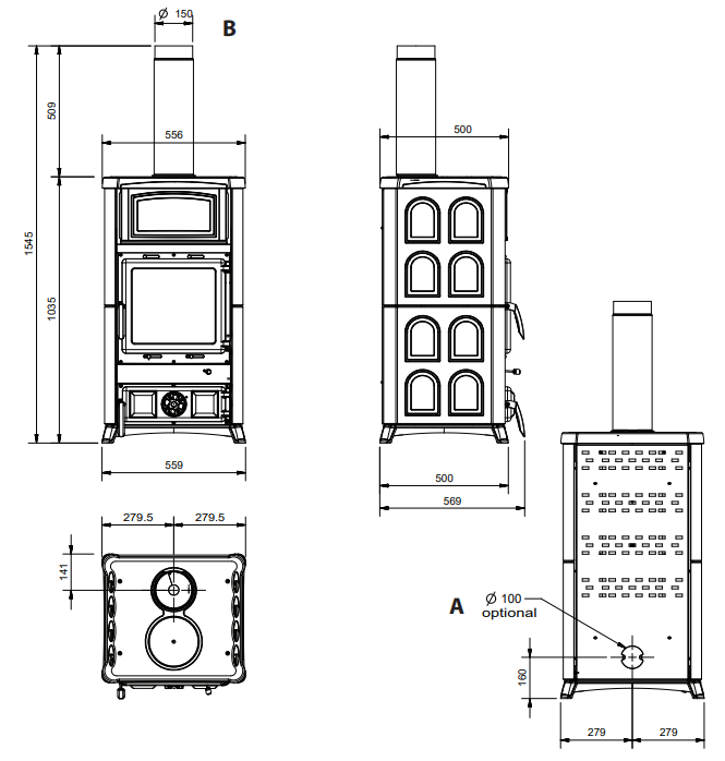 Poêle à bois La Nordica Concita 2.0 7112710 11.7kW Blanc Infinity