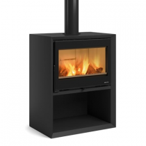 Poêle à bois La Nordica Dante avec porte-bûches 7115001 8.8kW Noir opaque