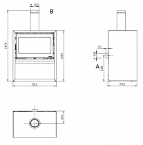 Poêle à bois La Nordica Dante avec porte-bûches 7115001 8.8kW Noir opaque