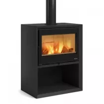 Po&ecirc;le &agrave; bois La Nordica Dante avec porte-b&ucirc;ches 7115001 8.8kW Noir opaque