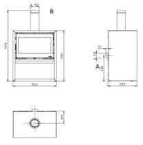 Po&ecirc;le &agrave; bois La Nordica Dante avec porte-b&ucirc;ches 7115001 8.8kW Noir opaque
