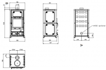 Poêle à bois La Nordica Fedora 7112700 8.3kW Bordeaux