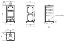 Po&ecirc;le &agrave; bois La Nordica Fedora 7112700 8.3kW Bordeaux