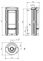 Poêle à bois La Nordica Liù  7119370 7.5kW Bordeaux