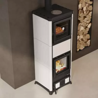 Po�le � bois La Nordica Nova Forno 7112801 11.8kW Blanc mat