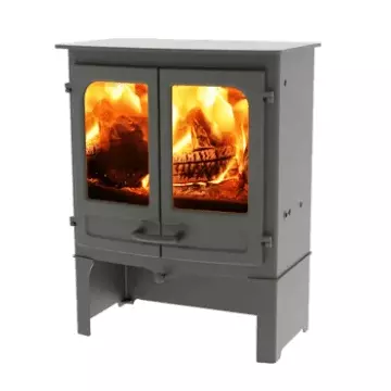 Po�le � bois LE TOUT NOUVEL ISLAND II 8kW sur b�cher  - CHARNWOOD R�f. 009/ISL02SS-BP