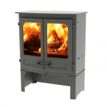 Poêle à bois LE TOUT NOUVEL ISLAND II 8kW sur bûcher  - CHARNWOOD Réf. 009/ISL02SS-BP