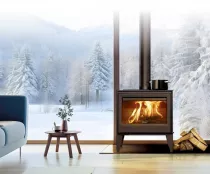 Poêle à bois Martina 7kW acier/fonte Anthracite - LACUNZA Réf. 3000001354307