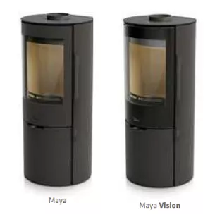 Po�le � bois Maya 5.5kW acier/fonte Anthracite - LACUNZA R�f. 3000001363071