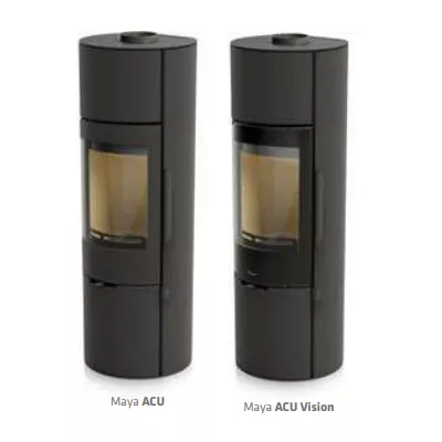 Po�le � bois Maya Acu 5.5kW acier/fonte Anthracite - LACUNZA R�f. 3000001363064