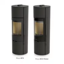 Poêle à bois Maya Acu 5.5kW acier/fonte Anthracite - LACUNZA Réf. 3000001363064
