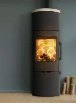 Poêle à bois Maya Acu 5.5kW acier/fonte Anthracite - LACUNZA Réf. 3000001363064