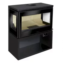 Poêle à bois Paris 700 CLID 9.5kW acier Anthracite - LACUNZA Réf. 3000001341376