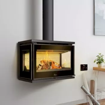Po�le � bois Paris 700 CLID mural 9.5kW acier Anthracite - LACUNZA R�f. 3000001346746