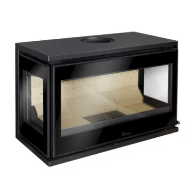 Po�le � bois Paris 800 CLID mural 10kW acier Anthracite - LACUNZA R�f. 3000001346753