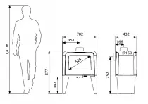 Poêle à bois Paul haut 10kW Noir - SUPRA Réf. FR9016000B