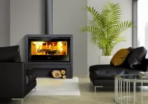 Poêle à bois Platinum 800 12.5kW acier Noir - LACUNZA Réf. 3000000128480