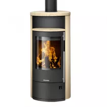 Poêle à bois Polar Neo 4 5.5kW acier Noir pierre Sable - ORANIER Réf. 556442