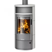 Poêle à bois Polar Neo 6 6.5kW acier Gris céramique Blanc soyeux - ORANIER Réf. 556681