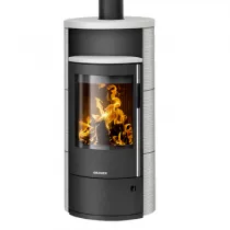 Poêle à bois Polar Neo 6 6.5kW acier Noir céramique Blanc soyeux - ORANIER Réf. 556685