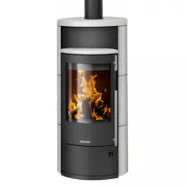 Poêle à bois Polar Neo 8 8kW acier Noir céramique Blanc soyeux - ORANIER Réf. 556885