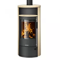 Poêle à bois Polar Neo 8 8kW acier Noir pierre Sable - ORANIER Réf. 556842
