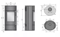 Poêle à bois Polar Neo Blackline 6.5kW acier Noir - ORANIER Réf. 555311