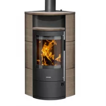 Poêle à bois Polar Neo Eck 6.5kW acier Noir céramique Grappa - ORANIER Réf. 558687