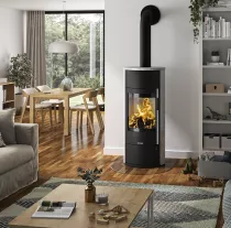 Poêle à bois Polar Neo Vantage W+ 6.5kW acier Noir pierre Ollaire - ORANIER Réf. 556723