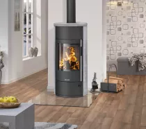 Poêle à bois Polar Neo Vantage W+ 6.5kW acier Noir pierre Ollaire - ORANIER Réf. 556723
