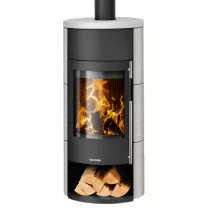Poêle à bois Polar Neo W+ 8kW acier Noir céramique Blanc soyeux - ORANIER Réf. 556985