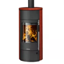 Poêle à bois Polar Neo W+ 8kW acier Noir céramique Rouge paprika - ORANIER Réf. 556986