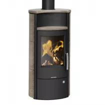 Poêle à bois Pori 5 5kW acier Noir céramique Grappa - ORANIER Réf. 557574