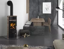 Poêle à bois Pori 5 5kW acier Noir céramique Grappa - ORANIER Réf. 557574