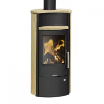 Poêle à bois Pori 5 5kW acier Noir pierre Sable - ORANIER Réf. 557542