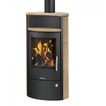 Poêle à bois Pori 7 6.5kW acier Noir céramique Corretto - ORANIER Réf. 557773