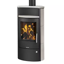 Poêle à bois Pori 7 6.5kW acier Noir céramique Freddo - ORANIER Réf. 557775