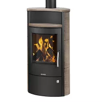 Poêle à bois Pori 7 6.5kW acier Noir céramique Grappa - ORANIER Réf. 557774